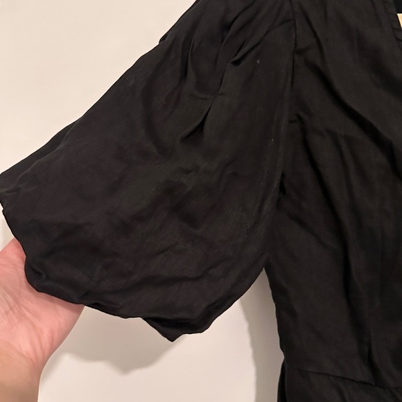 Faithful the Brand Black Linen Wrap Dress - Picture 2 of 4